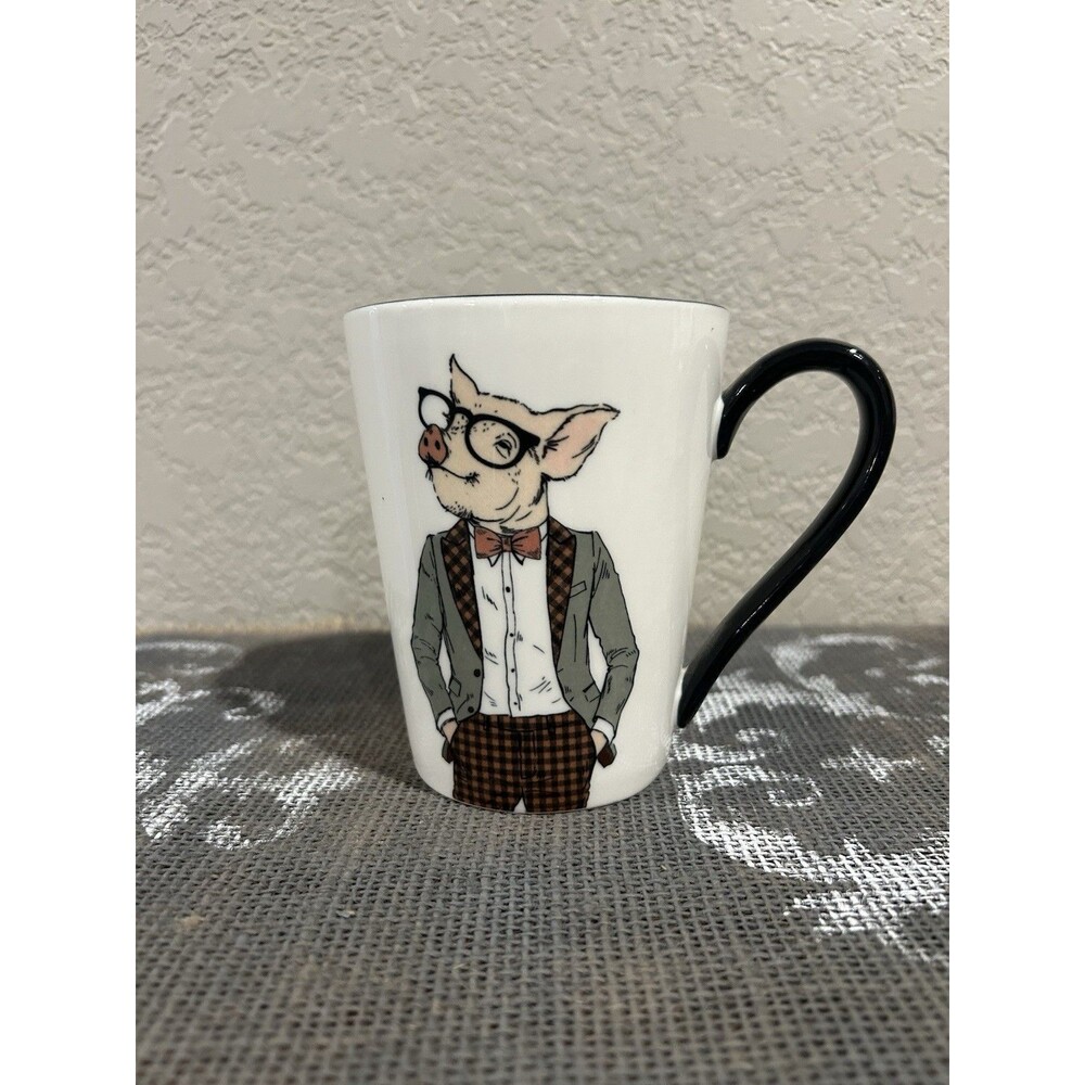 Signature Housewares Hipster Pig Coffee Mug Cup No Cracks Or Chips